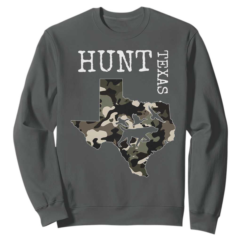Texas Hunter Gift Sweatshirt Labrador Retriever Duck Hunting Dog TS12 Dark Heather Print Your Wear