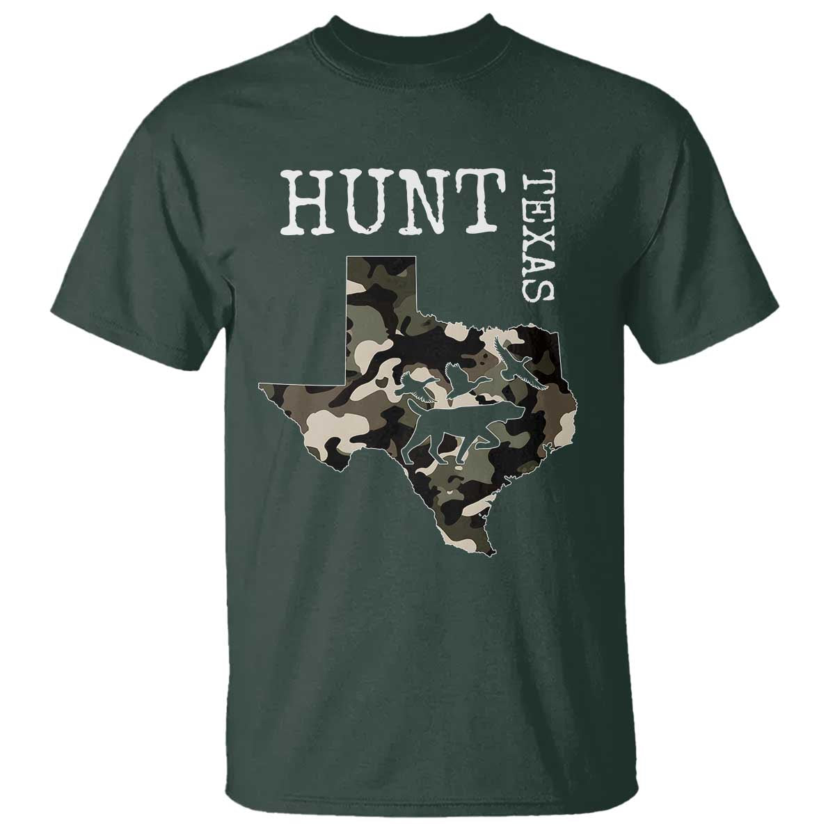Texas Hunter Gift T Shirt Labrador Retriever Duck Hunting Dog TS12 Dark Forest Green Print Your Wear
