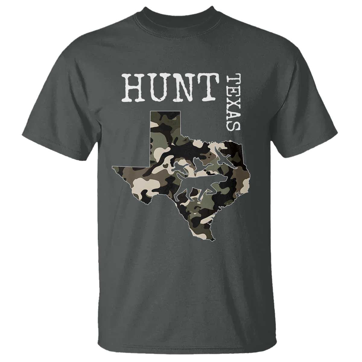 Texas Hunter Gift T Shirt Labrador Retriever Duck Hunting Dog TS12 Dark Heather Print Your Wear