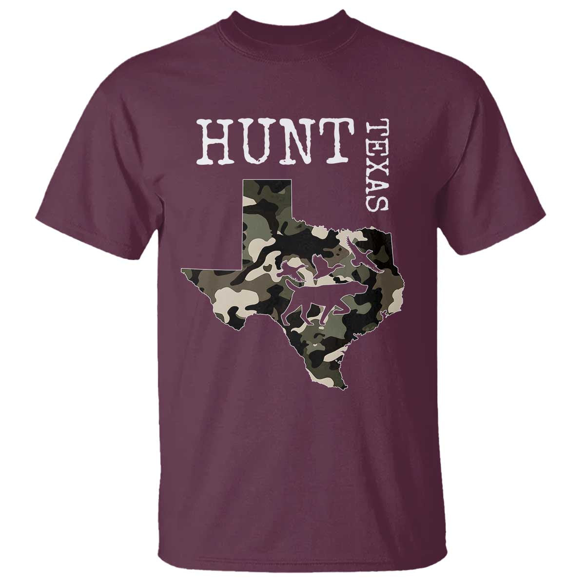 Texas Hunter Gift T Shirt Labrador Retriever Duck Hunting Dog TS12 Maroon Print Your Wear