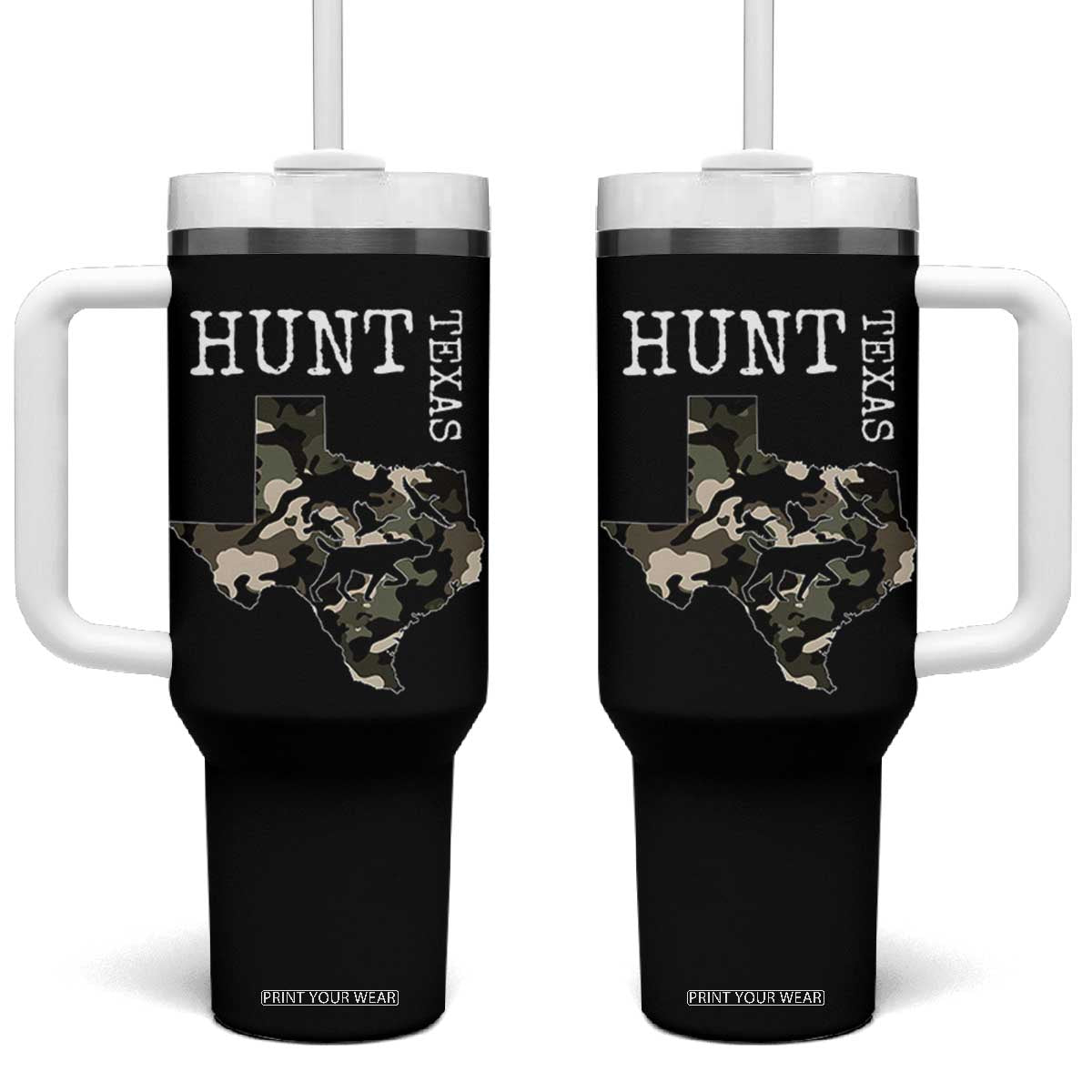 Texas Hunter Gift Tumbler With Handle Labrador Retriever Duck Hunting Dog TS12 One Size: 40 oz Black Print Your Wear