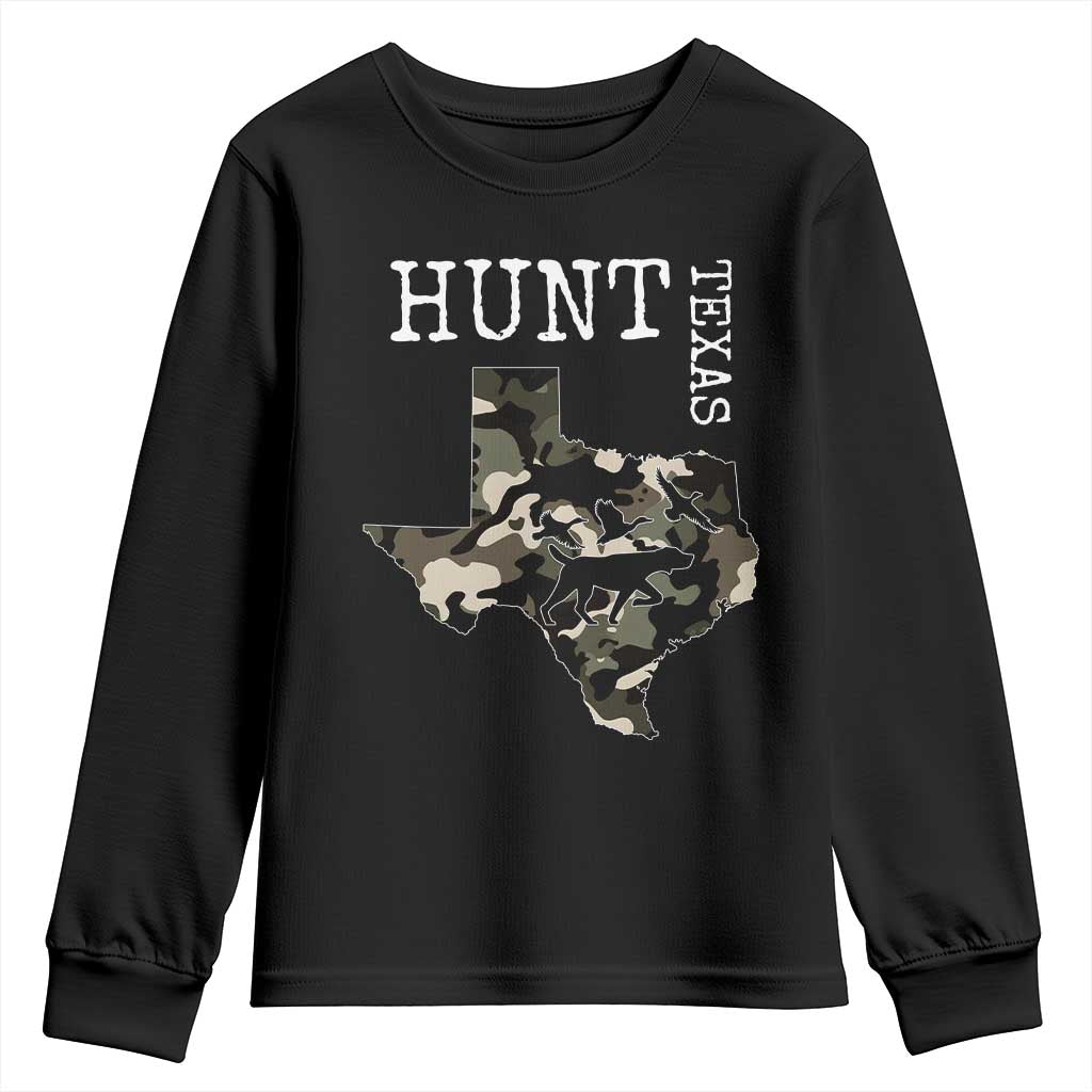 Texas Hunter Gift Youth Sweatshirt Labrador Retriever Duck Hunting Dog TS12 Black Print Your Wear