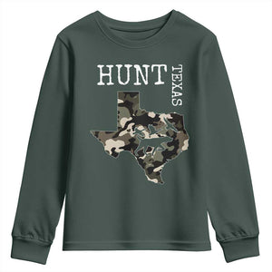 Texas Hunter Gift Youth Sweatshirt Labrador Retriever Duck Hunting Dog TS12 Dark Forest Green Print Your Wear