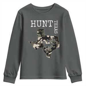 Texas Hunter Gift Youth Sweatshirt Labrador Retriever Duck Hunting Dog TS12 Dark Heather Print Your Wear