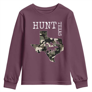 Texas Hunter Gift Youth Sweatshirt Labrador Retriever Duck Hunting Dog TS12 Maroon Print Your Wear