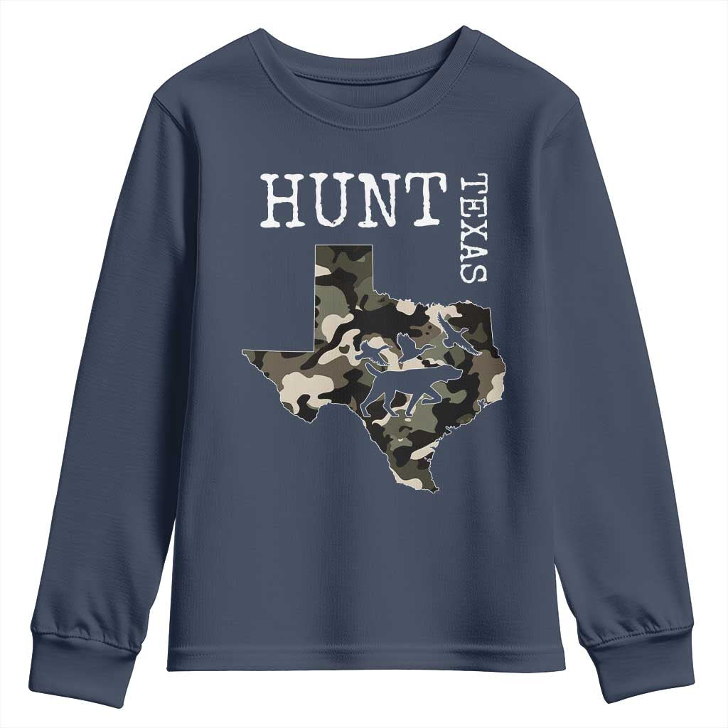 Texas Hunter Gift Youth Sweatshirt Labrador Retriever Duck Hunting Dog TS12 Navy Print Your Wear