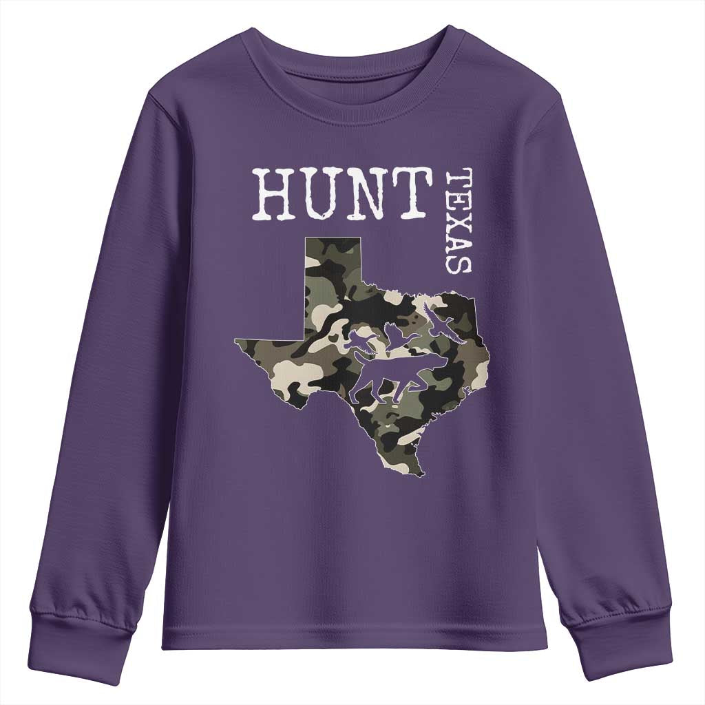 Texas Hunter Gift Youth Sweatshirt Labrador Retriever Duck Hunting Dog TS12 Purple Print Your Wear