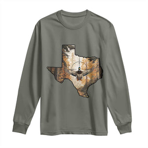 Funny Texas Duck Hunting Season Long Sleeve Shirt Hunter Gift TS12 Military Green Print Your Wear