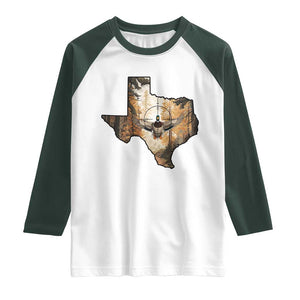 Funny Texas Duck Hunting Season Raglan Shirt Hunter Gift TS12 White Dark Forest Green Print Your Wear