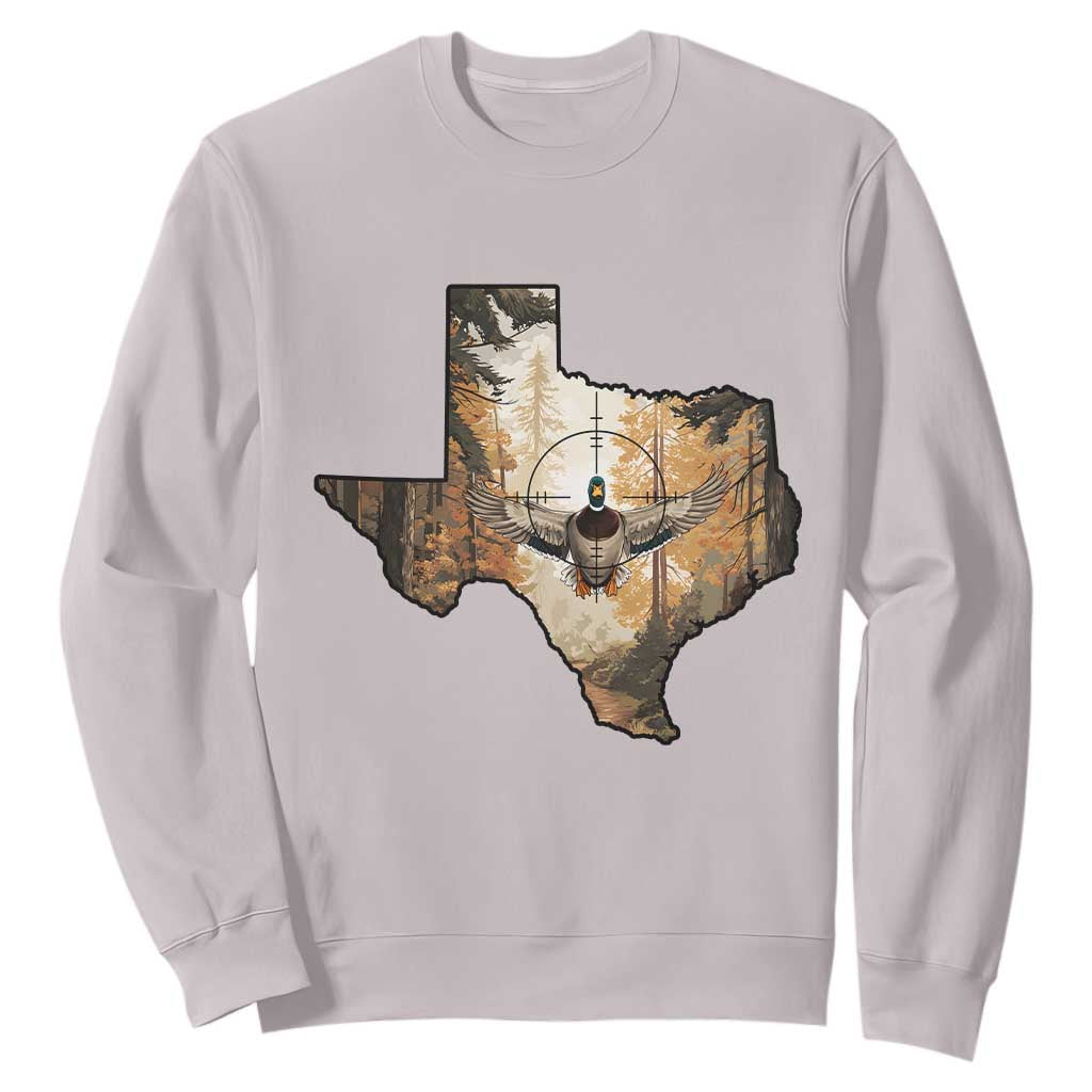 Funny Texas Duck Hunting Season Sweatshirt Hunter Gift TS12 Ice Gray Print Your Wear