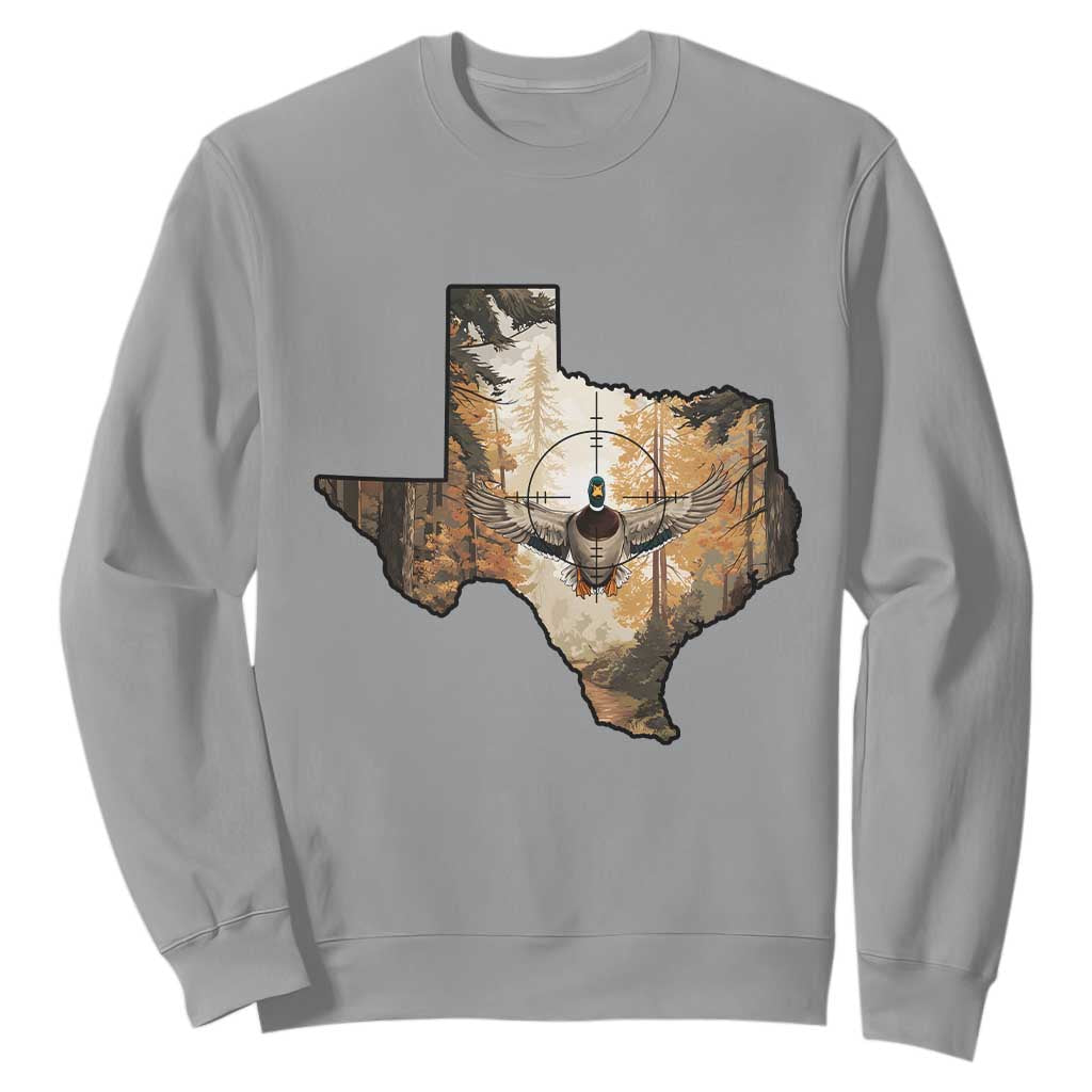 Funny Texas Duck Hunting Season Sweatshirt Hunter Gift TS12 Sport Gray Print Your Wear