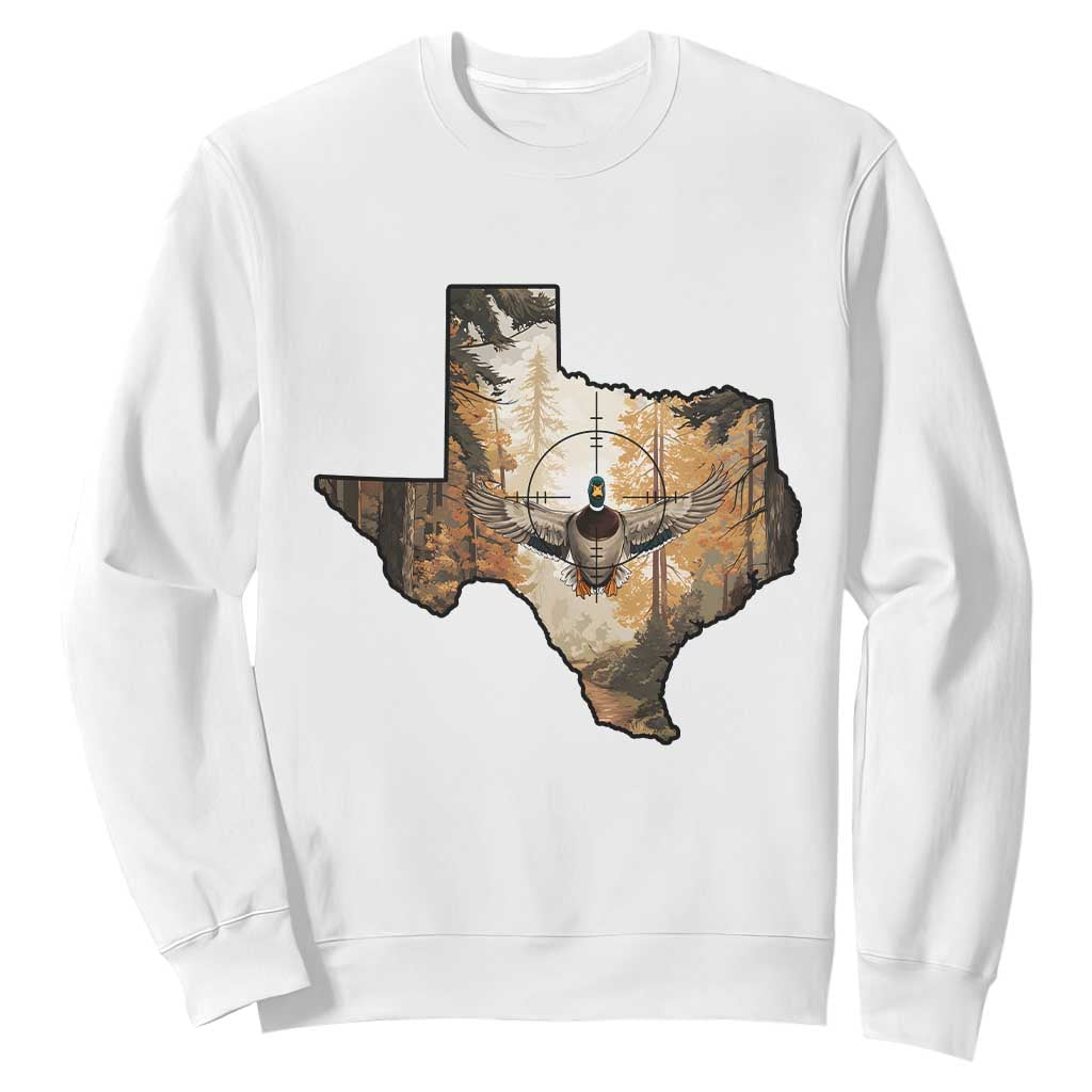 Funny Texas Duck Hunting Season Sweatshirt Hunter Gift TS12 White Print Your Wear