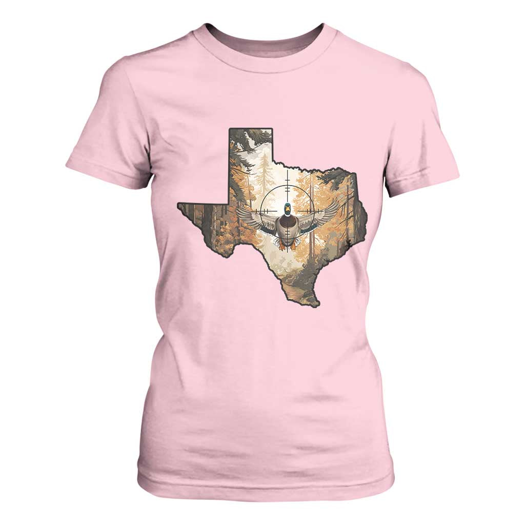 Funny Texas Duck Hunting Season T Shirt For Women Hunter Gift TS12 Light Pink Print Your Wear