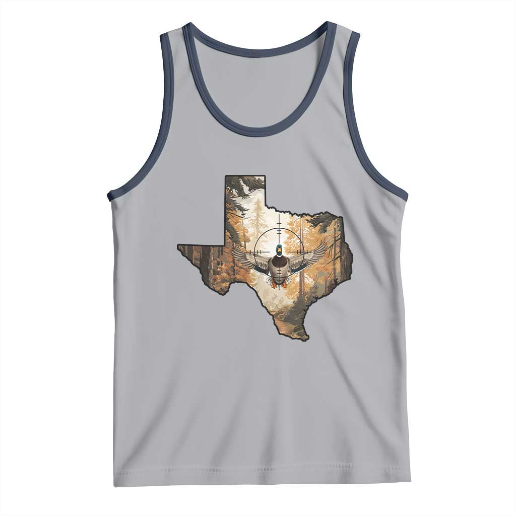 Funny Texas Duck Hunting Season Tank Top Hunter Gift TS12 Athletic Heather Navy Print Your Wear