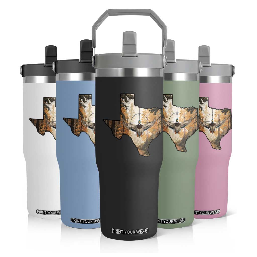 Funny Texas Duck Hunting Season Flip Straw Tumbler Hunter Gift TS12 Print Your Wear