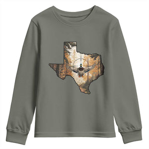 Funny Texas Duck Hunting Season Youth Sweatshirt Hunter Gift TS12 Military Green Print Your Wear