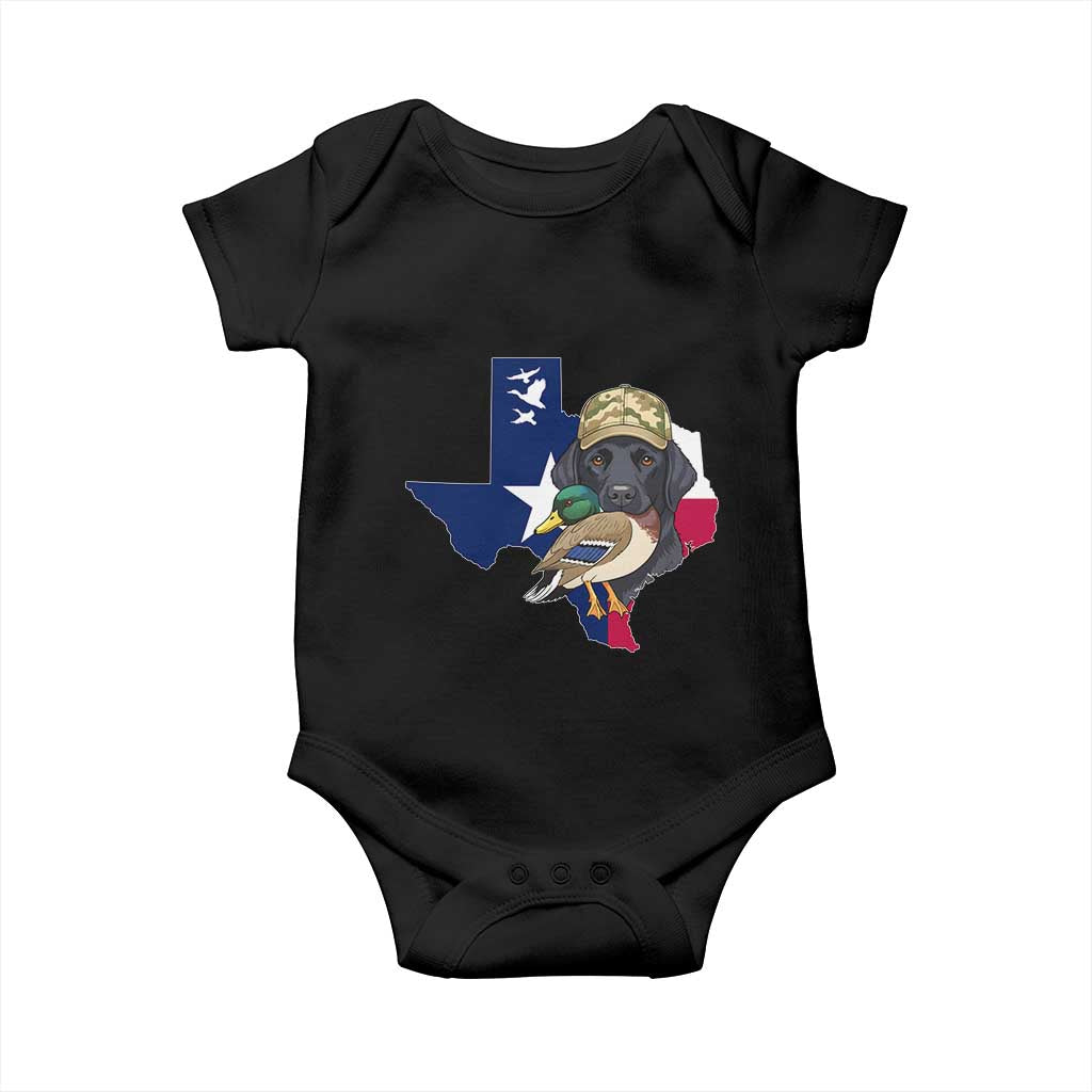 Funny Texas Duck Hunting Season Baby Onesie Black Labrador Hunter Gift TS12 Black Print Your Wear