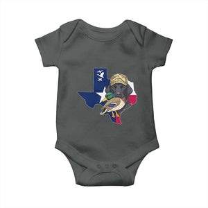 Funny Texas Duck Hunting Season Baby Onesie Black Labrador Hunter Gift TS12 Dark Heather Print Your Wear