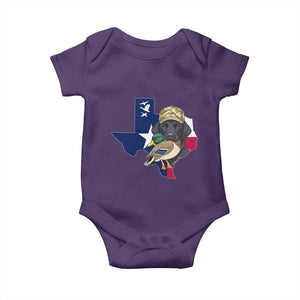 Funny Texas Duck Hunting Season Baby Onesie Black Labrador Hunter Gift TS12 Purple Print Your Wear