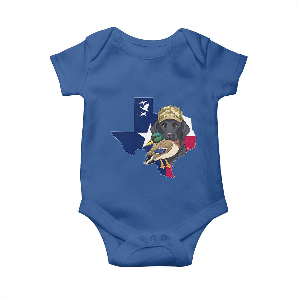 Funny Texas Duck Hunting Season Baby Onesie Black Labrador Hunter Gift TS12 Royal Blue Print Your Wear