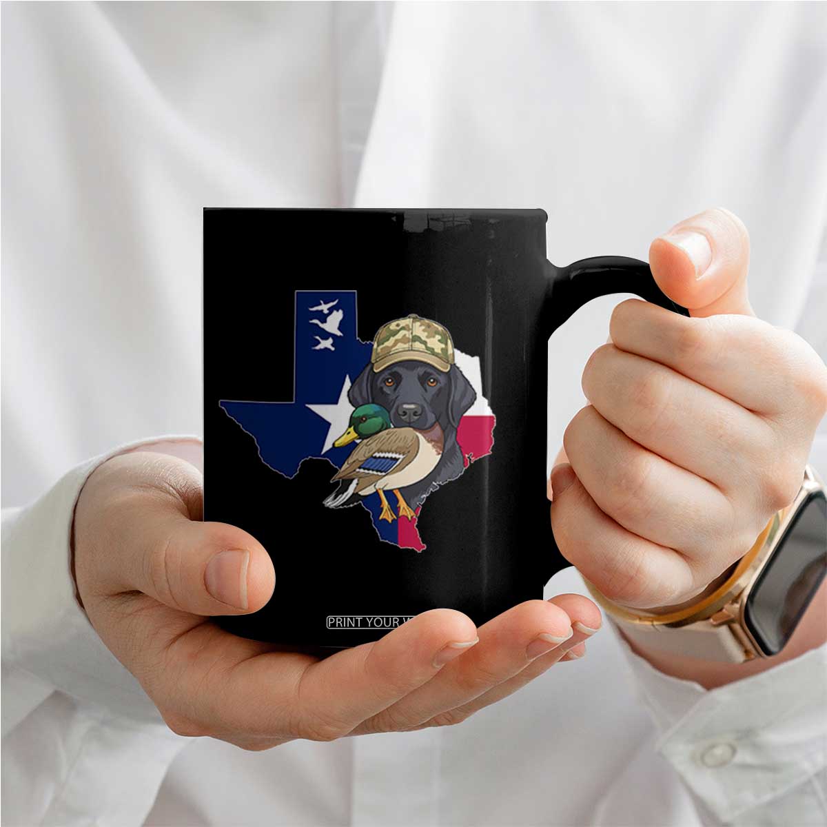 Funny Texas Duck Hunting Season Coffee Mug Black Labrador Hunter Gift TS12 Print Your Wear
