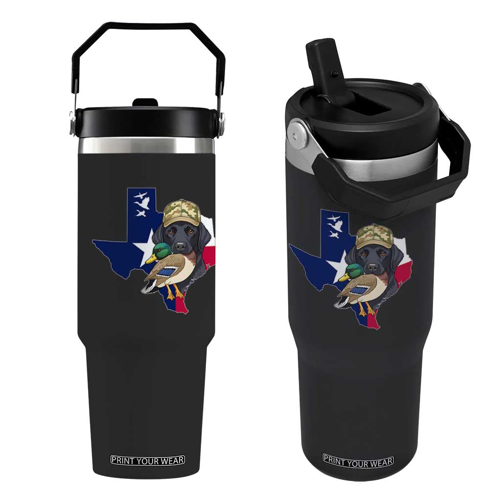 Funny Texas Duck Hunting Season Flip Straw Tumbler Black Labrador Hunter Gift TS12 One Size: 30 oz Black Print Your Wear