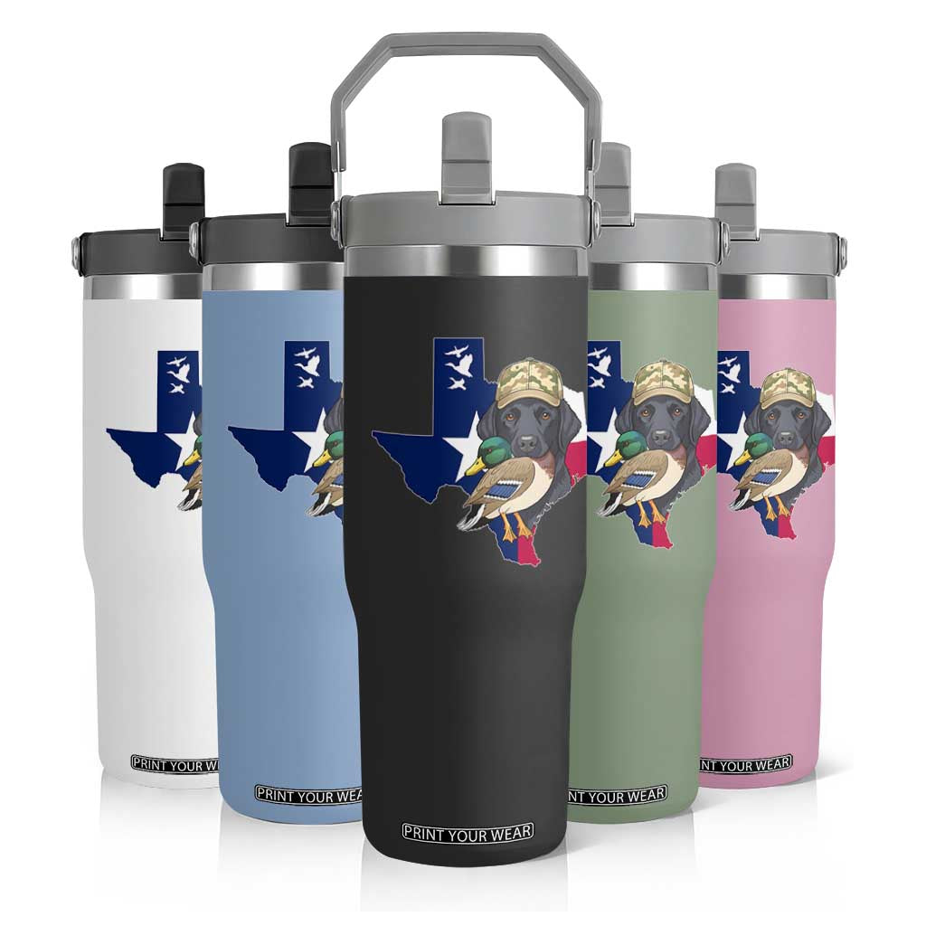 Funny Texas Duck Hunting Season Flip Straw Tumbler Black Labrador Hunter Gift TS12 Print Your Wear