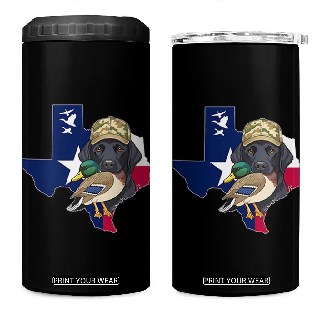 Funny Texas Duck Hunting Season 4 in 1 Can Cooler Tumbler Black Labrador Hunter Gift TS12 One Size: 16 oz Black Print Your Wear