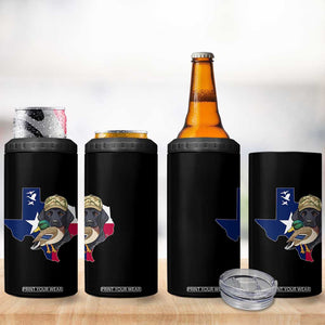 Funny Texas Duck Hunting Season 4 in 1 Can Cooler Tumbler Black Labrador Hunter Gift TS12 Print Your Wear