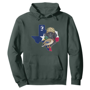 Funny Texas Duck Hunting Season Hoodie Black Labrador Hunter Gift TS12 Dark Forest Green Print Your Wear