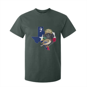 Funny Texas Duck Hunting Season T Shirt For Kid Black Labrador Hunter Gift TS12 Dark Forest Green Print Your Wear