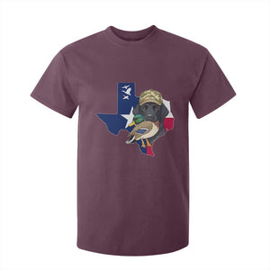 Funny Texas Duck Hunting Season T Shirt For Kid Black Labrador Hunter Gift TS12 Maroon Print Your Wear