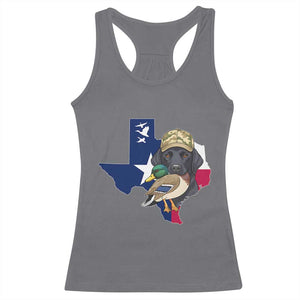 Funny Texas Duck Hunting Season Racerback Tank Top Black Labrador Hunter Gift - Print Your Wear