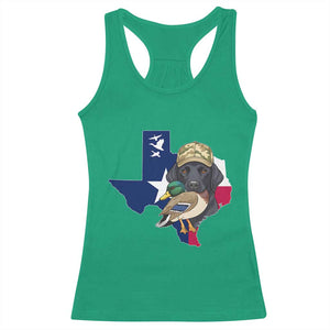 Funny Texas Duck Hunting Season Racerback Tank Top Black Labrador Hunter Gift - Print Your Wear