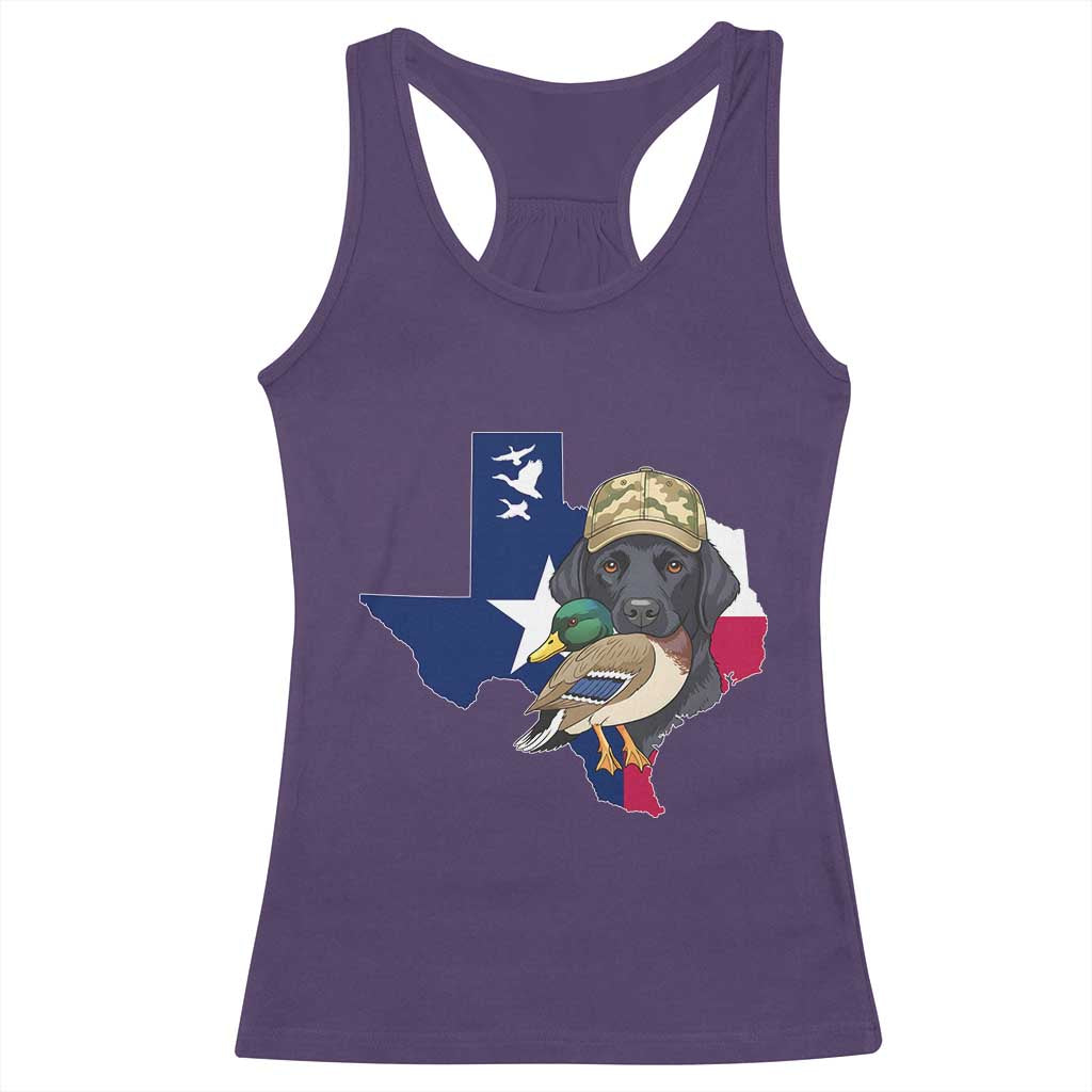 Funny Texas Duck Hunting Season Racerback Tank Top Black Labrador Hunter Gift TS12 Purple Print Your Wear