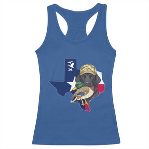 Funny Texas Duck Hunting Season Racerback Tank Top Black Labrador Hunter Gift - Print Your Wear