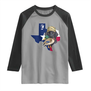 Funny Texas Duck Hunting Season Raglan Shirt Black Labrador Hunter Gift TS12 Sport Gray Black Print Your Wear