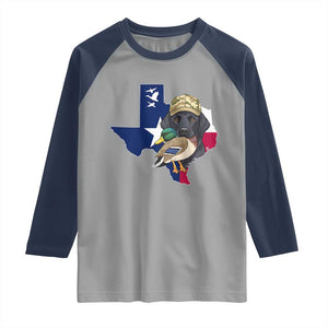 Funny Texas Duck Hunting Season Raglan Shirt Black Labrador Hunter Gift TS12 Sport Gray Navy Print Your Wear