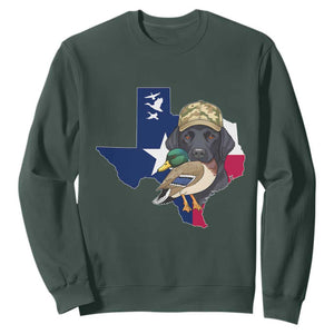 Funny Texas Duck Hunting Season Sweatshirt Black Labrador Hunter Gift - Print Your Wear