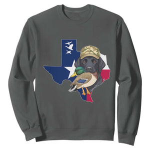 Funny Texas Duck Hunting Season Sweatshirt Black Labrador Hunter Gift - Print Your Wear