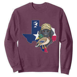 Funny Texas Duck Hunting Season Sweatshirt Black Labrador Hunter Gift - Print Your Wear
