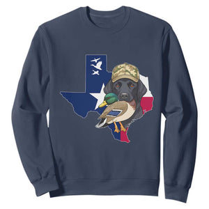 Funny Texas Duck Hunting Season Sweatshirt Black Labrador Hunter Gift - Print Your Wear