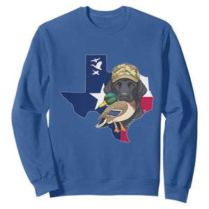 Funny Texas Duck Hunting Season Sweatshirt Black Labrador Hunter Gift - Print Your Wear