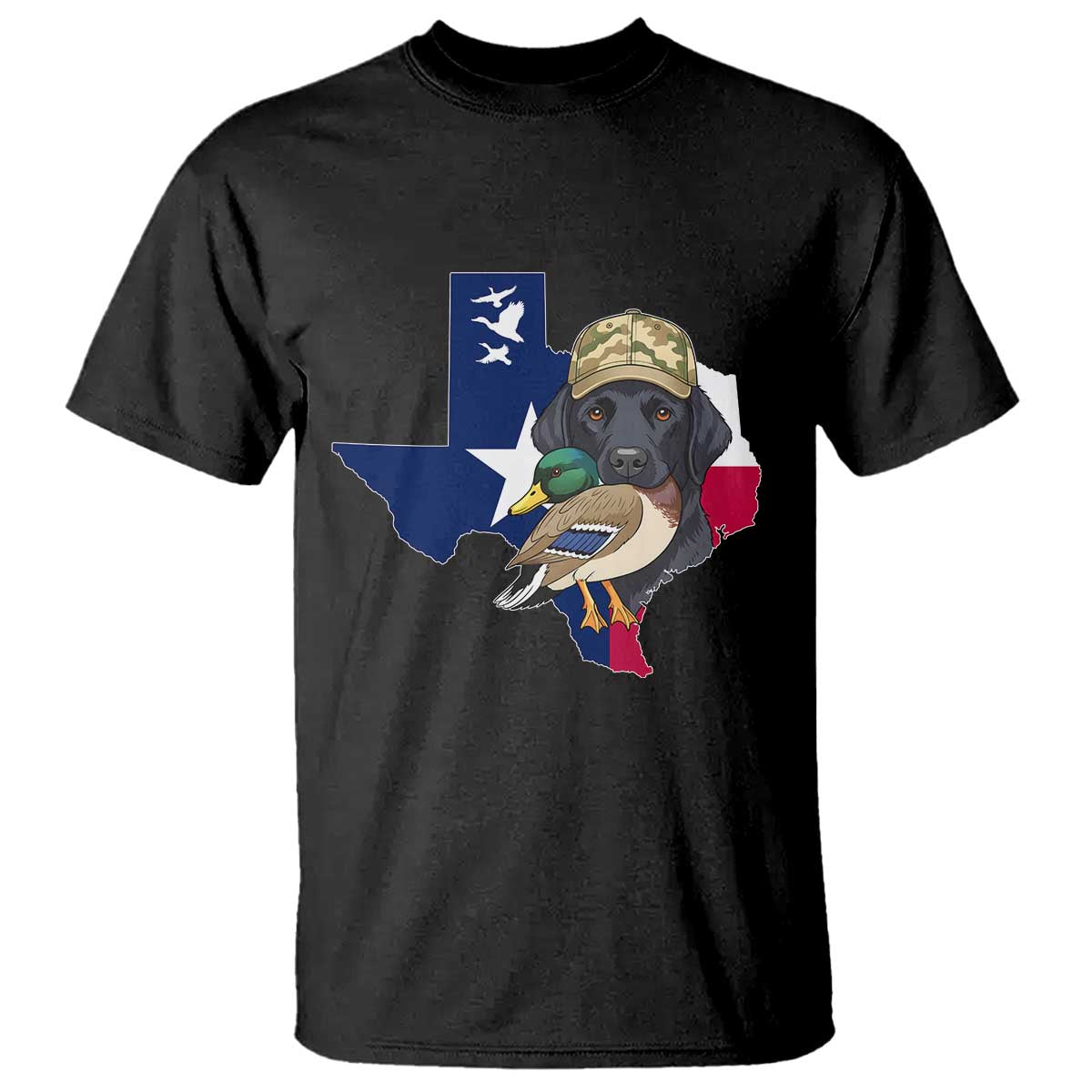Funny Texas Duck Hunting Season T Shirt Black Labrador Hunter Gift TS12 Black Print Your Wear