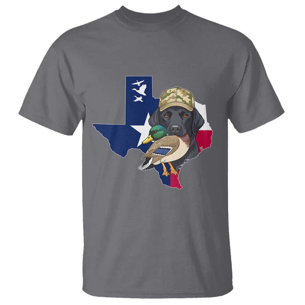 Funny Texas Duck Hunting Season T Shirt Black Labrador Hunter Gift TS12 Charcoal Print Your Wear