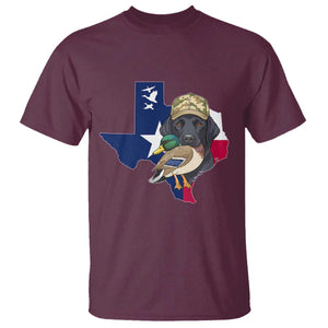 Funny Texas Duck Hunting Season T Shirt Black Labrador Hunter Gift TS12 Maroon Print Your Wear