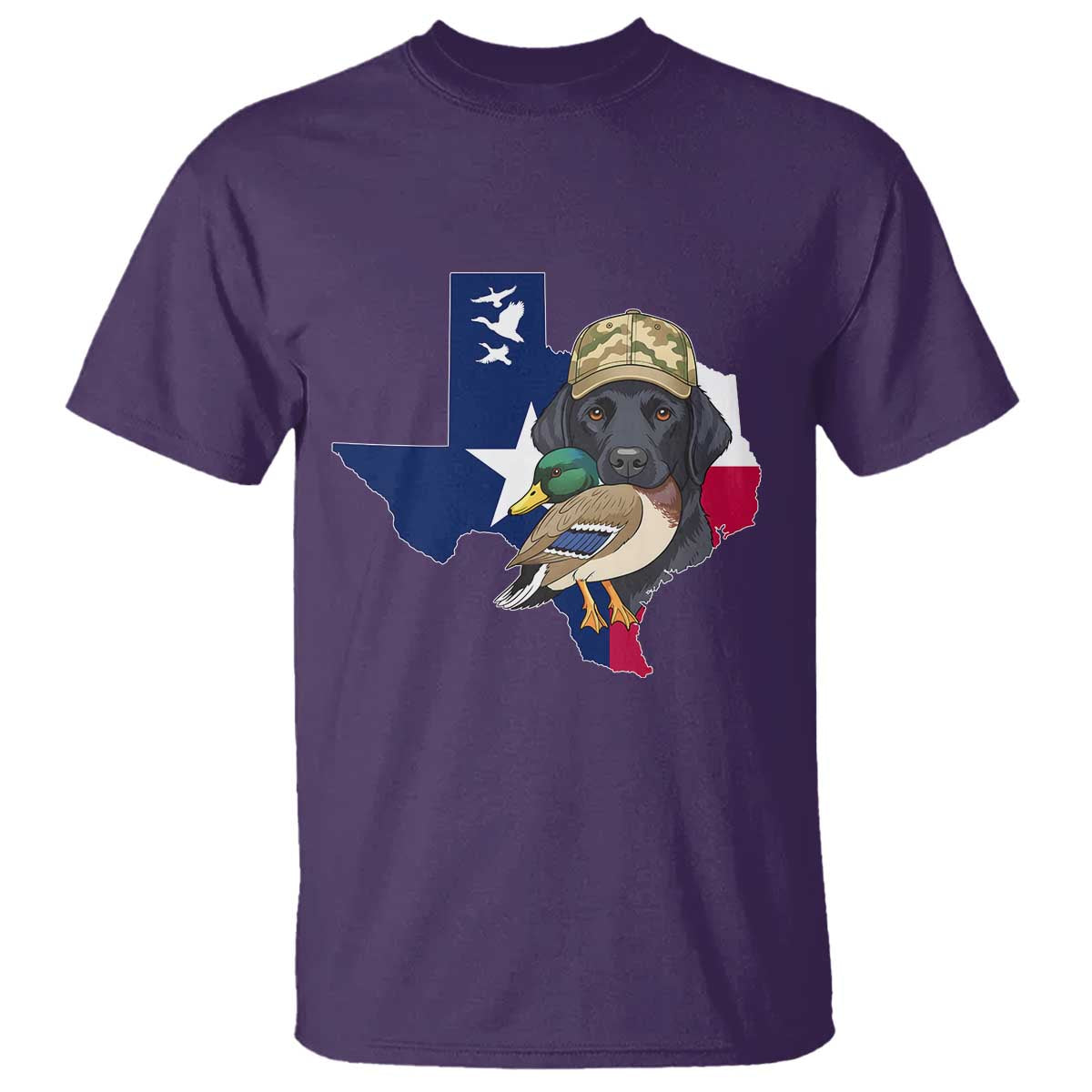 Funny Texas Duck Hunting Season T Shirt Black Labrador Hunter Gift TS12 Purple Print Your Wear