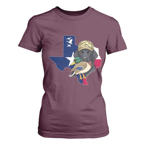 Funny Texas Duck Hunting Season T Shirt For Women Black Labrador Hunter Gift TS12 Maroon Print Your Wear