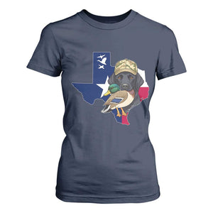 Funny Texas Duck Hunting Season T Shirt For Women Black Labrador Hunter Gift TS12 Navy Print Your Wear
