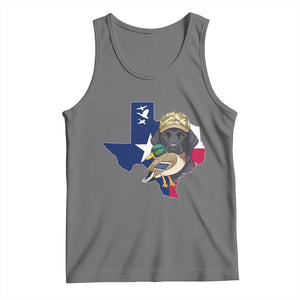 Funny Texas Duck Hunting Season Tank Top Black Labrador Hunter Gift TS12 Black Heather Print Your Wear